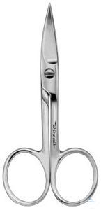 Nail scissors, curved. , 90 mm, toothed blade