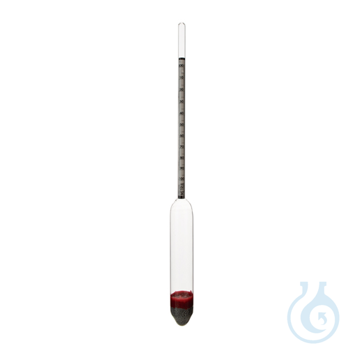 Commercial grade hydrometer, 0.800-0.900 g/ml, Tp. 20 ºC