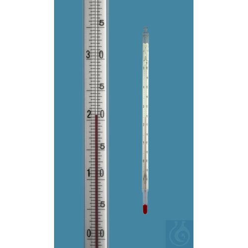 Precision thermometer, DIN 12775, enclosed scale, -5/0+50:0,5°C, capillary