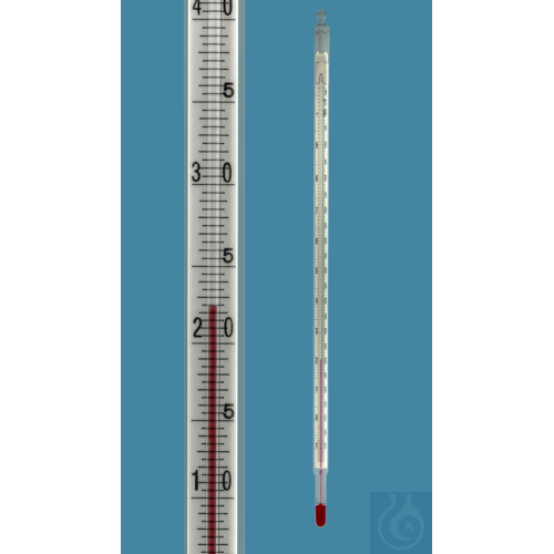 Precision thermometer, DIN 12775, enclosed scale, -5/0+100:0,5°C, capillary