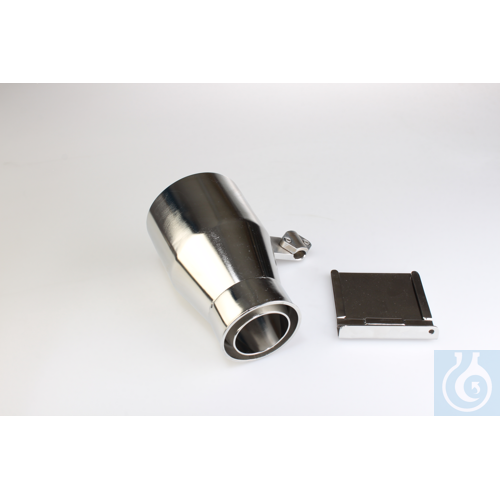 Stainless steel pouring funnel with sliding device, outlet Ø 60 mm (DIN 3424)