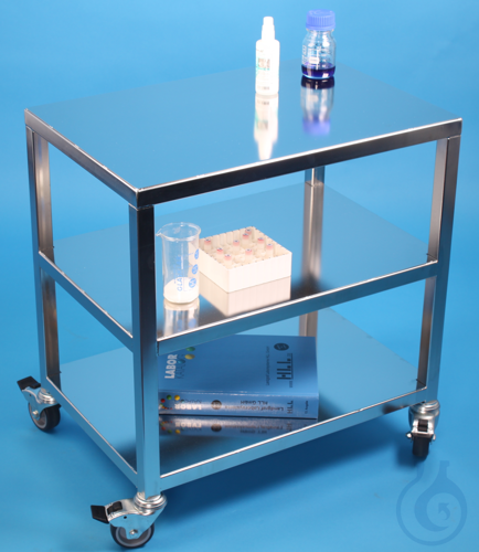 Stainless steel table trolley, 3 shelves, special size