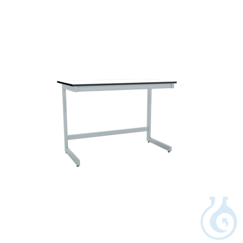 Laboratory table in C with back panel, 1500 x 750 x 900 mm