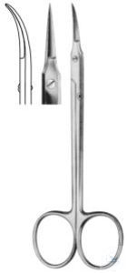 Dissecting scissors, sharp/sharp, curved. unitd, 115 mm