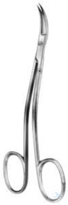 Scissors, La Grange, double curved. unitd, toothed, sharp/sharp, 115 mm