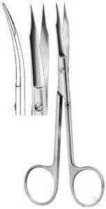 Scissors, Goldman-Fox, , curved. unitd, toothed, sharp/sharp, 130 mm