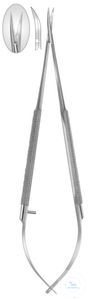 Micro tissue scissors, curved. unitd, 180 mm, with round handle