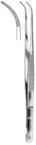 Forceps, dissecting, Semken, curved. unitd, 120 mm