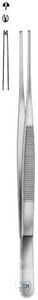 Tissue forceps, straight, 1:2 hook, delicate, 130 mm