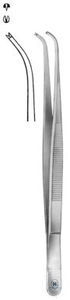 Tissue forceps, 130 mm, 1:2 hook, curved. unitd, delicate