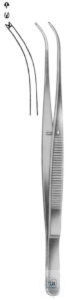 Tissue forceps, 120 mm, Semken, curved. unitd, 1:2 hook