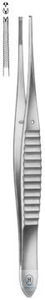 Tissue forceps, 150 mm, Gillies, straight, 1:2 hook