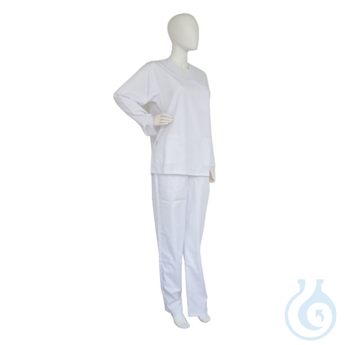Laboratory scrub set, 65% polyester/35% cotton, unisex, white, size L, 10 pcs