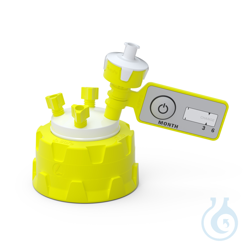 b.safe Cap GL45 UHPLC, 4x UNF 1/4'' Screw cap GL 45 made of PP-GF yellow, insert