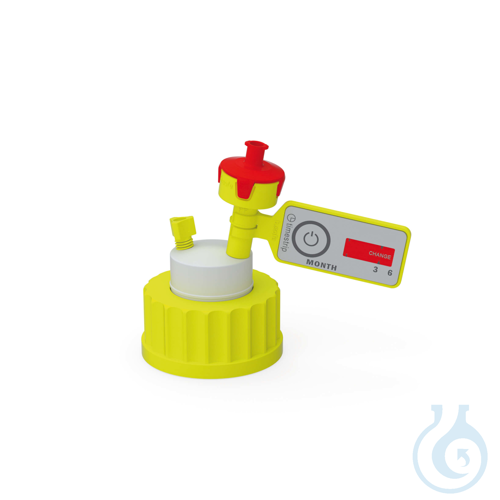 b.safe Cap S40, 2x UNF 1/4'' Screw cap S40 made of PP-yellow, insert made of
