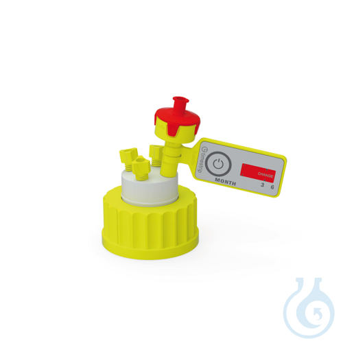 b.safe Cap S40, 4x UNF 1/4'' Screw cap S40 made of PP-yellow, insert made of