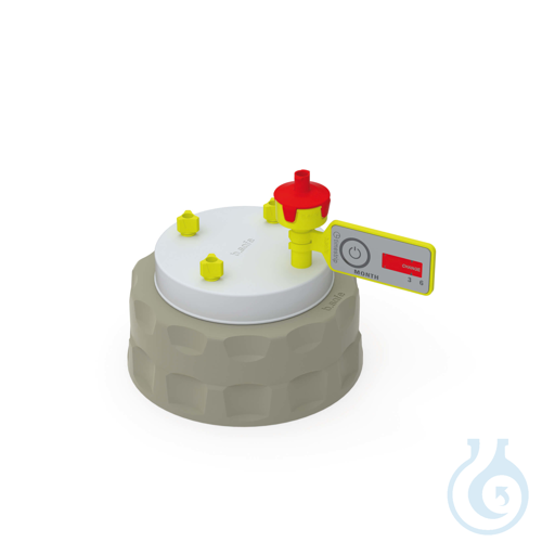 b.safe Cap GLS80, 4x UNF 1/4'' Screw cap GLS 80 made of PP-grey, insert made of
