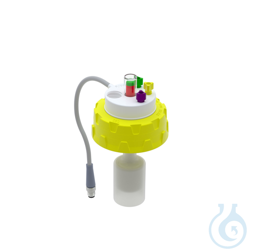 b.safe Control Waste Caps S60, 3x UNF1/4'', 1x GL14 Cap S60 made of PP yellow,