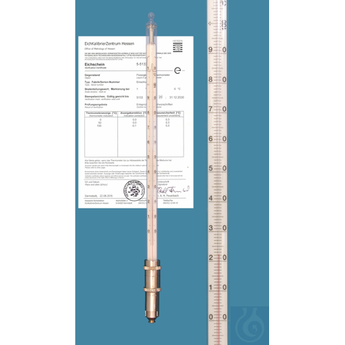 Flash point thermometer according to Abel-Pensky, similar DIN, enclosed scale,