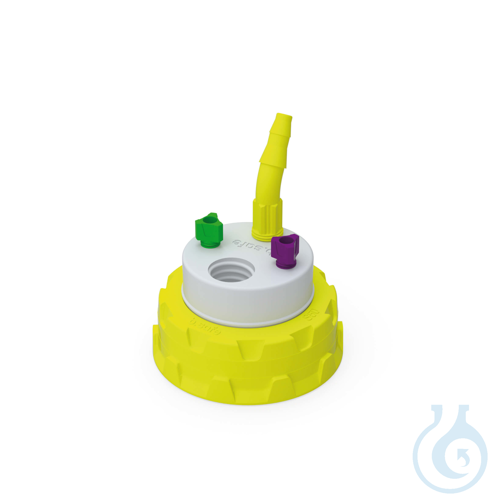 b.safe Waste Cap S50, 2x UNF1/4'', 1x GL14, 1x NPT1/8'' Screw cap S50 made of