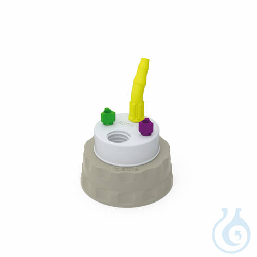 b.safe Waste Cap S51, 2x UNF1/4'', 1x GL14, 1x NPT1/8'' Screw cap S51 made of