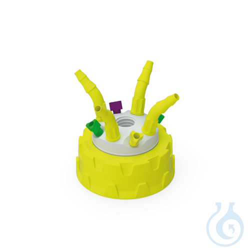 b.safe Waste Cap S60, 4x UNF1/4'', 1x GL14, 4x NPT1/8'' Screw cap S60 made of