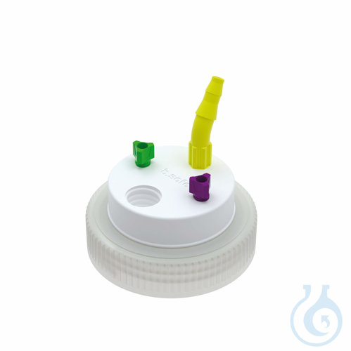b.safe Waste Cap B63, 2x UNF1/4'', 1x GL14, 1x NPT1/8'' Cap B63 made of PP,