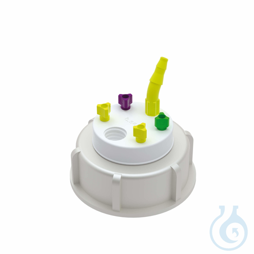 b.safe Waste Cap S65, 4x UNF1/4'', 1x GL14, 1x NPT1/8'' Cap S65 made of PE,