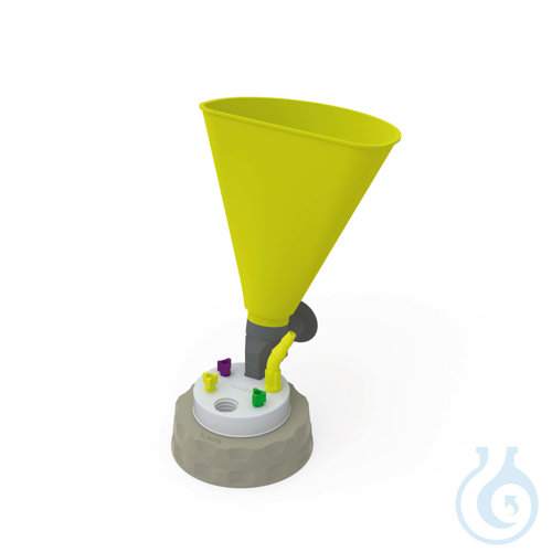 b.safe Waste Cap S70 with Funnel, 3x UNF1/4'', 1x GL14, 1x NPT1/8'' Screw cap