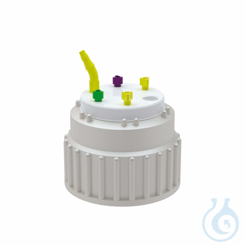 b.safe Waste Cap B83, 4x UNF1/4'', 1x GL14, 1x NPT1/8'' Cap B83 made of PE,