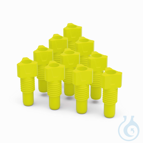 b.safe Fitting, UNF 1/4'', Ø 3,2 mm (PU=10 pcs.) PFA-yellow, with thread UNF 1/4