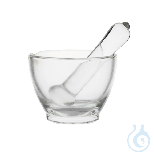 Mortar with glass pestle, 120 mm, Premium Line
