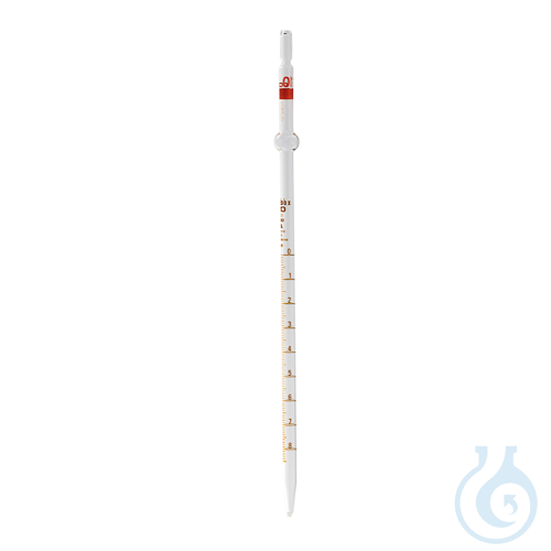 Measuring pipette zero at the top, safety bulb, class A, 1 ml, 5 pcs