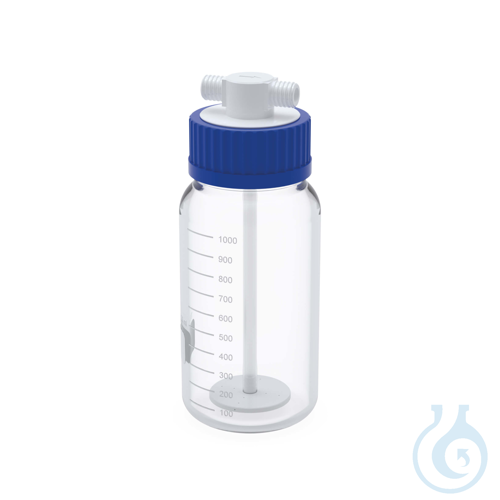 BOLA Scrubber Bottles Vitrum, GLS 80, 500 ml with two lateral GL 18 threaded nec