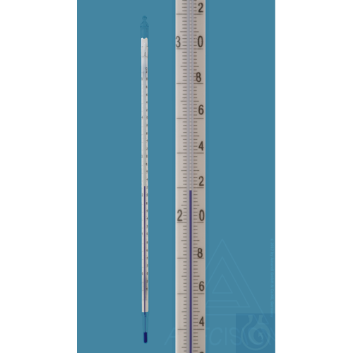 Precision thermometer according to Landsberger, enclosed scale, +67+85:0,05°C,