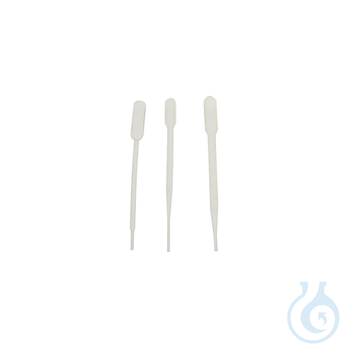 PE transfer Pasteur pipettes, graduated each 0,5 ml up to 3 ml, overall vol. 7 m