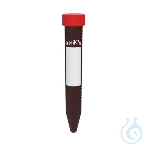 Graduated Centrifuge tubes with screw cap, 15 ml, amber, PP, sterile, Premium Li
