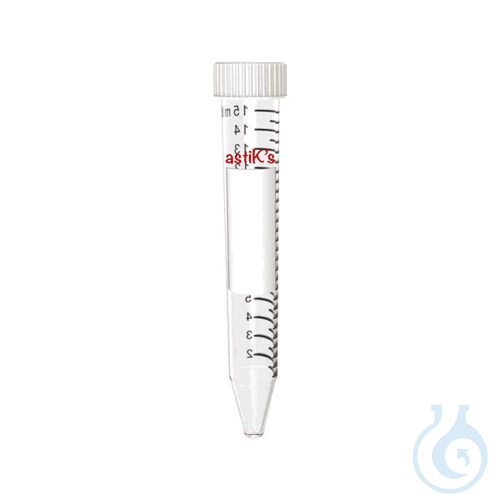 Graduated centrifuge tubes with screw cap, 15 ml, heavy metal free, Premium Line