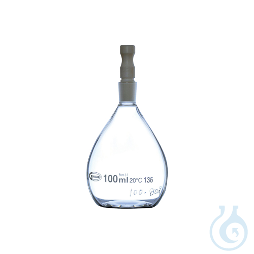 Pycnometer Gay-Lussac for liquids graduated with PTFE stopper, 100 ml, 2 pcs