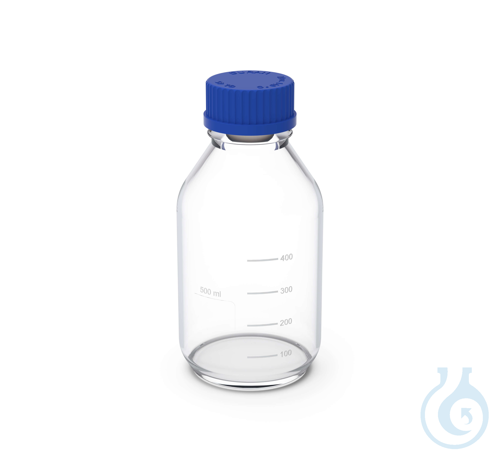 b.safe Laboratory Flasks, GL 45, 500 ml made of borosilicate glass 3.3 with scre