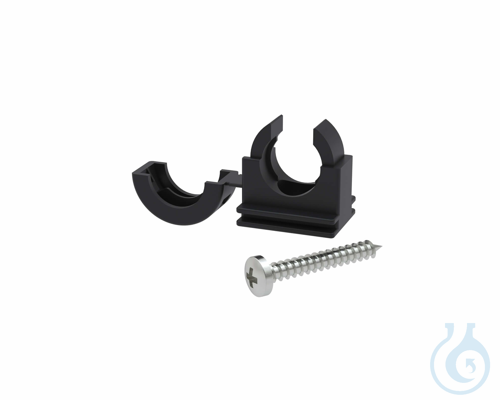 b.safe Wall Mount for Waste Tube Smooth, Ø 16 mm Polyamide, hinged pipe clamp fo