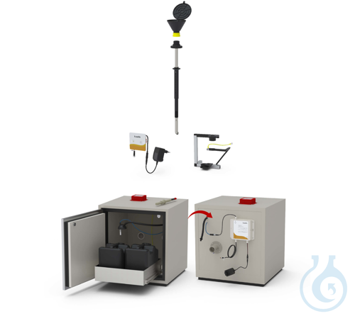 b.safe Direct Filling System, B 593 x T 574 x H 630 mm for the disposal of liqui