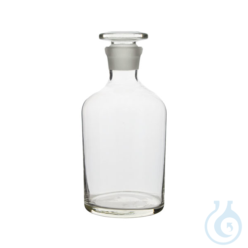 Reagent bottle with transparent glass stopper, jointed, narrow neck, 125 ml, 12