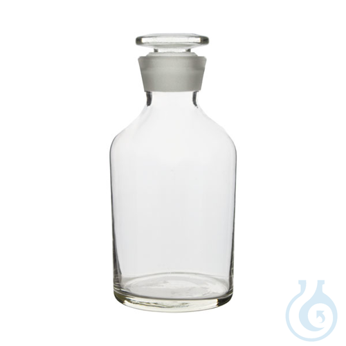 Reagent bottle with transparent glass stopper, jointed, wide neck, 60 ml, 12 pcs
