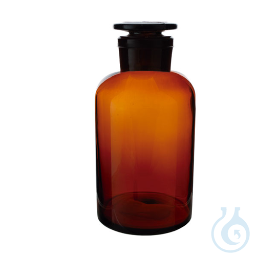 Reagent bottle with amber glass stopper, jointed, wide neck, 1000 ml, 6 pcs