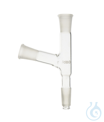 Receiver adapter, bent at 105º, with internal tube and lateral hose, 29/32, LBG