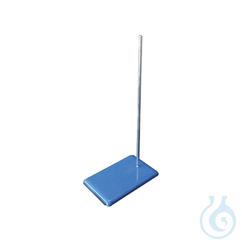 Retort stand (cast iron) 160 x 100 mm, with chromium plated iron rod, 500xØ10 mm