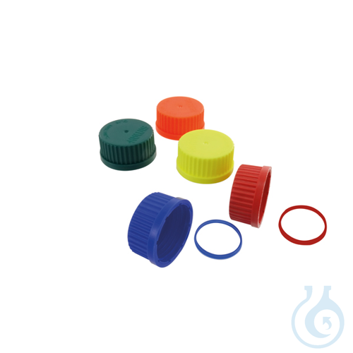 Blue screw cap for laboratory bottles with ISO thread, GL80, polypropylene, 10 p