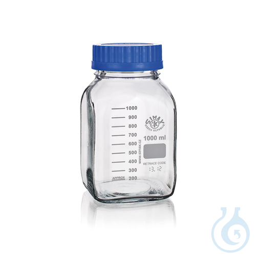 Laboratory bottle with ISO GL80 thread, graduated, Boro 3.3, 500 ml, 10 pcs