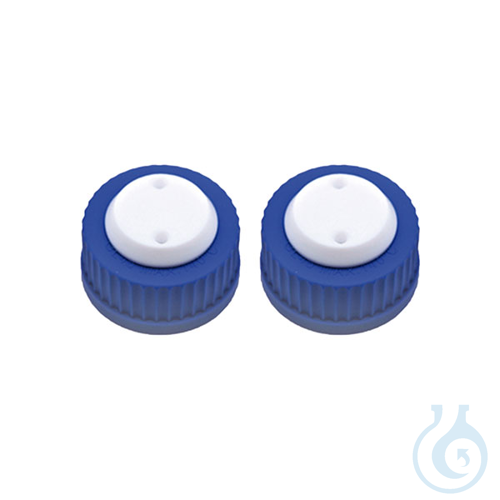 PP safety caps with GL45 thread, red, for 3 ports for 3,2 mm tubes